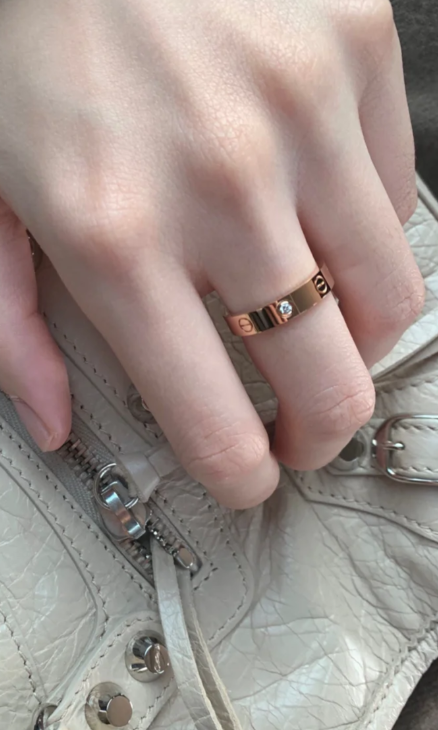 [⭐Haelin Jewelry]LOVE RING 4MM 1 DIAMOND