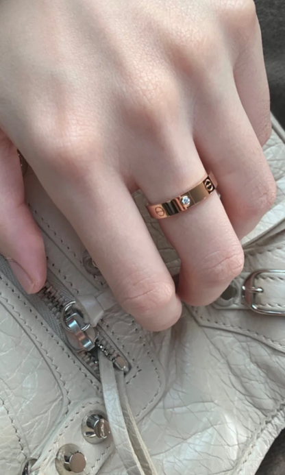 [⭐Haelin Jewelry]LOVE RING 4MM 1 DIAMOND