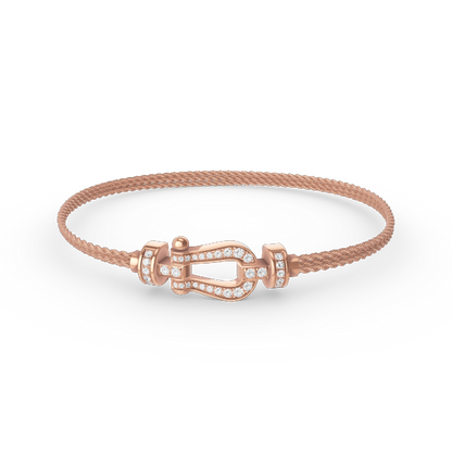 [⭐Haelin Jewelry]FORCE SMALL HORSESHOE  DIAMOND CHAIN ROPE BRACELET