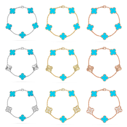[⭐Haelin Jewelry] CLOVER 5 MOTIF TURQUOISE BRACELET COLLECTION