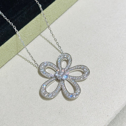 [⭐Haelin Jewelry]FLOWERLACE NECKLACE FULL DIAMONDS
