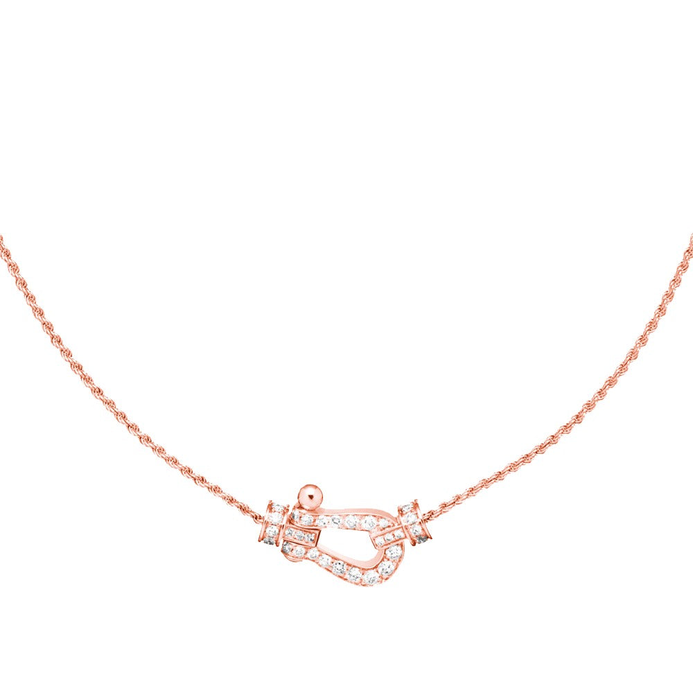 [⭐Haelin Jewelry]FORCE 10 PINK GOLD DIAMOND NECKLACE
