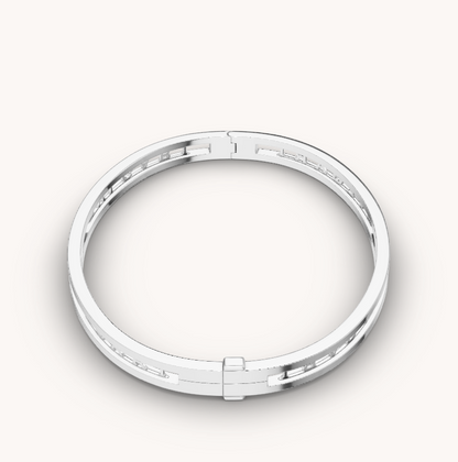 [⭐Haelin Jewelry]ZERO 1 SPIRAL LOGO SILVER BRACELET