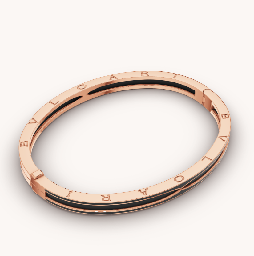 [⭐Haelin Jewelry]ZERO 1 PINK GOLD WITH MATTE BLACK CERAMIC BRACELET