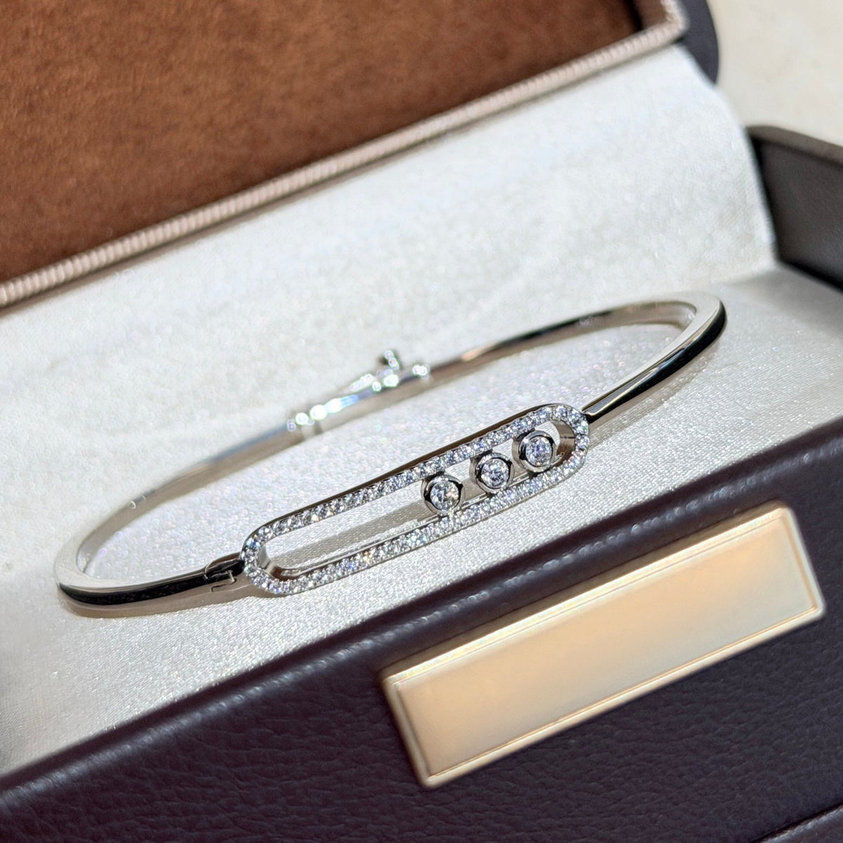 [⭐Haelin Jewelry]Move Pavé Diamond Bangle Bracelet M