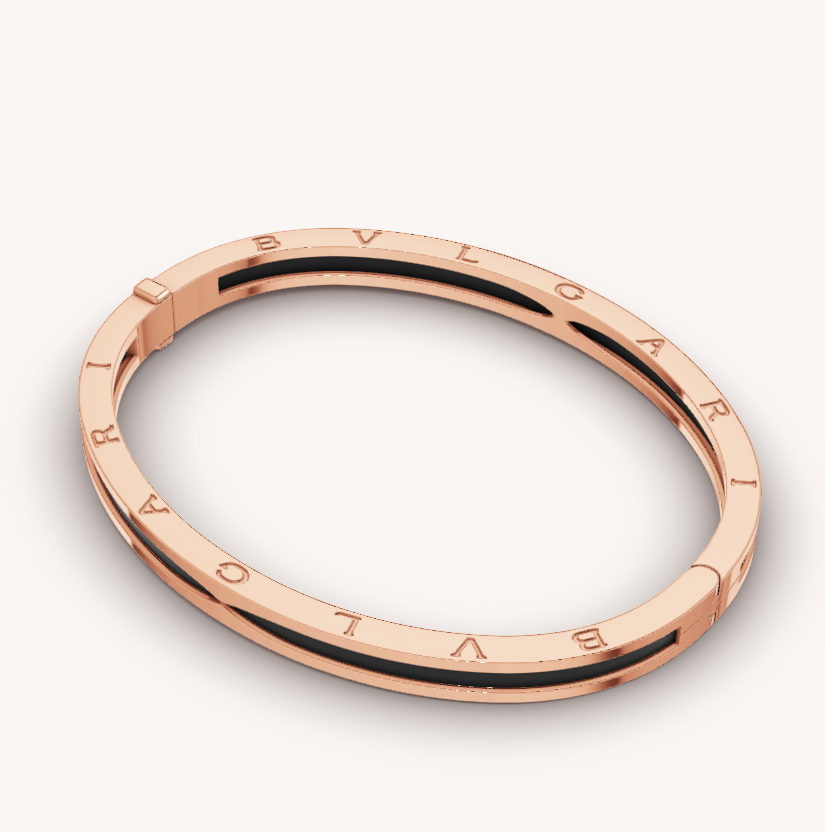 [⭐Haelin Jewelry]ZERO 1 PINK GOLD WITH BLACK CERAMIC BRACELET