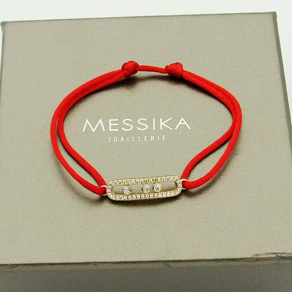 [⭐Haelin Jewelry]Messika Care(s) pink cord pavé bracelet