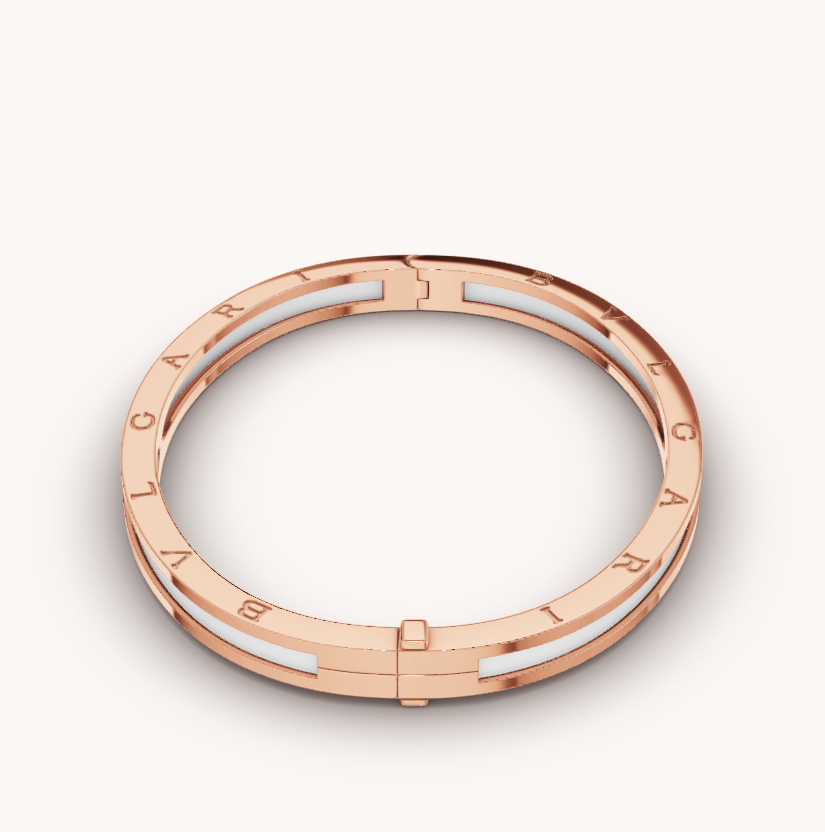 [⭐Haelin Jewelry]ZERO 1 PINK GOLD WITH WHITE CERAMIC BRACELET