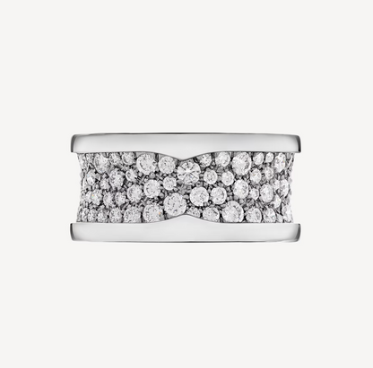 [⭐Haelin Jewelry]ZERO 1 WITH PAVED DIAMONDS ON THE SPIRAL RING