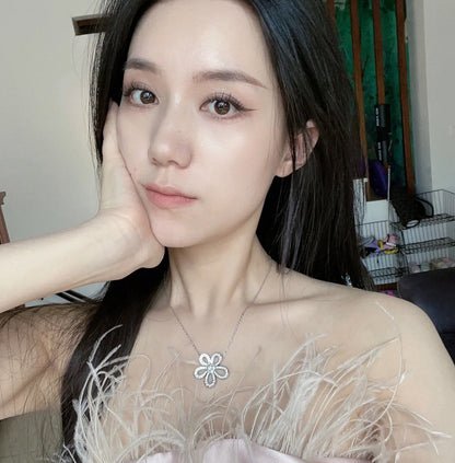 [⭐Haelin Jewelry]FLOWERLACE NECKLACE FULL DIAMONDS