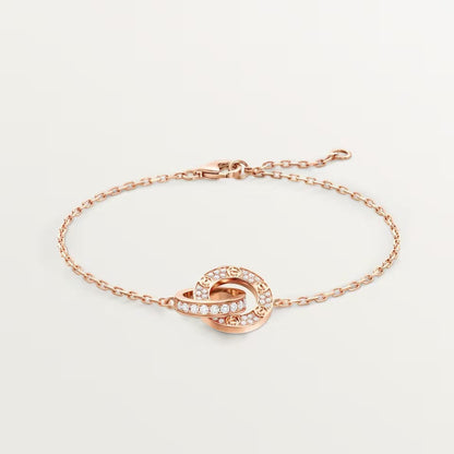 [⭐Haelin Jewelry]LOVE DOUBLE RING FULL DIAMOND BRACELET