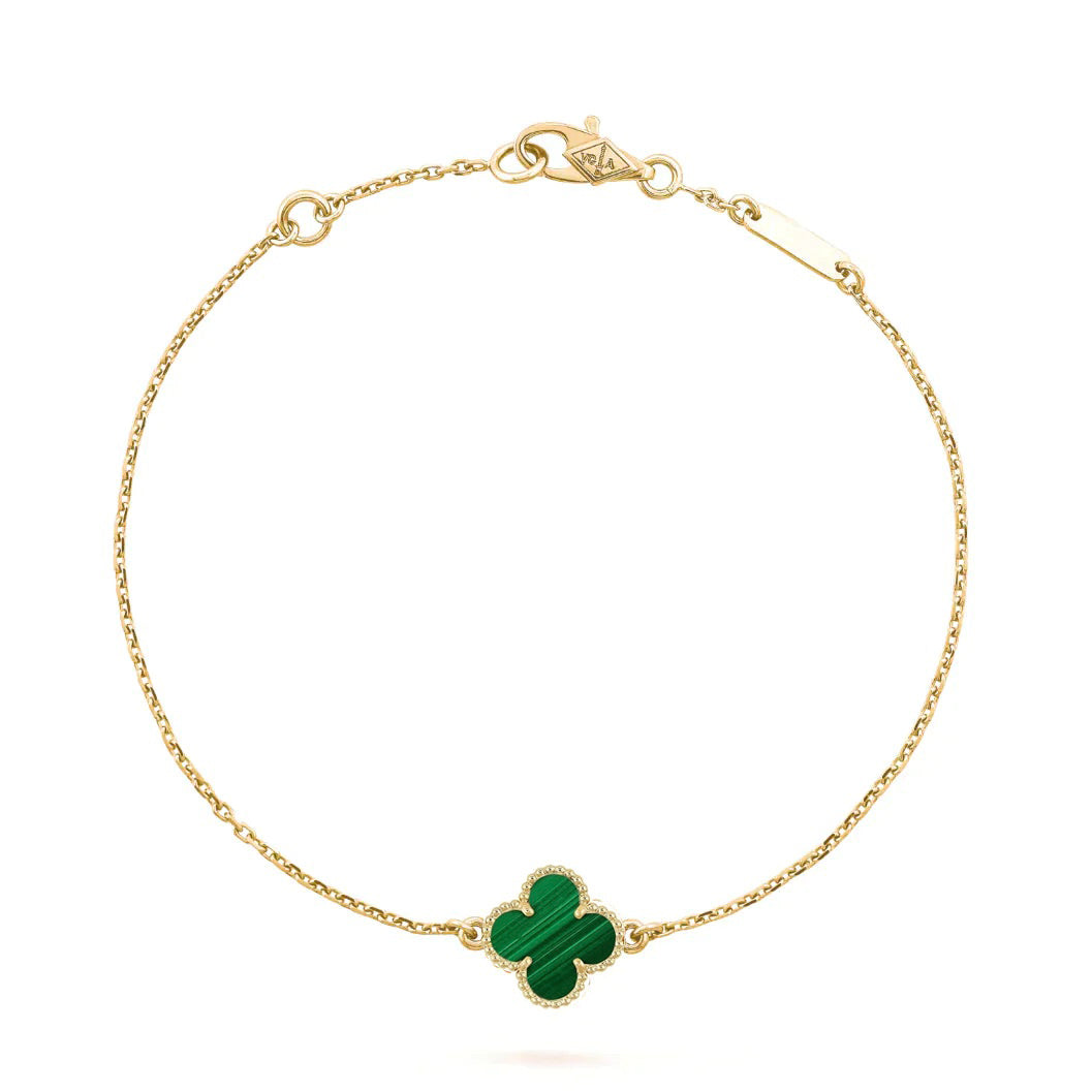 [⭐Haelin Jewelry]CLOVER BRACELET MALACHITE 1 MOTIF