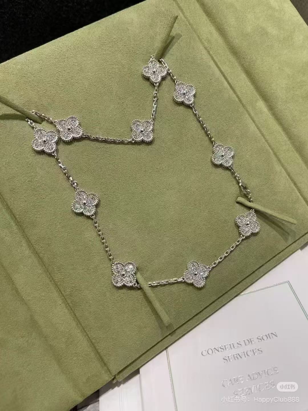 [⭐Haelin Jewelry]CLOVER 10 MOTIFS  FULL DIAMOND NECKLACE