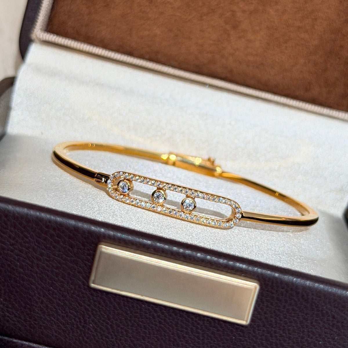 [⭐Haelin Jewelry]Move Pavé Diamond Bangle Bracelet M