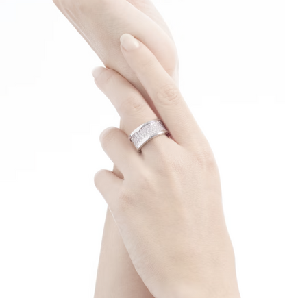 [⭐Haelin Jewelry]ZERO 1 WITH PAVED DIAMONDS ON THE SPIRAL RING
