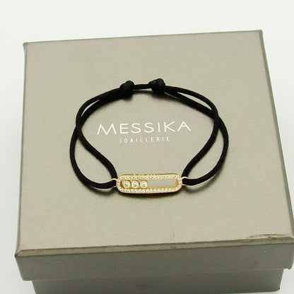 [⭐Haelin Jewelry]Messika Care(s) pink cord pavé bracelet