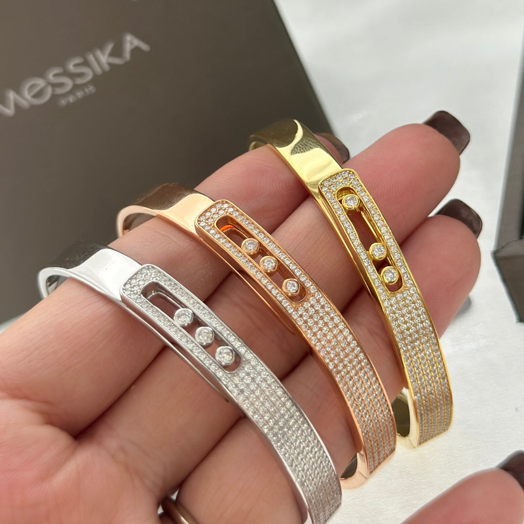 [⭐Haelin Jewelry]Move Noa Rose Gold Pavé Diamond Bangle Bracelet