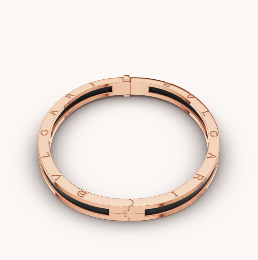 [⭐Haelin Jewelry]ZERO 1 PINK GOLD WITH BLACK CERAMIC BRACELET