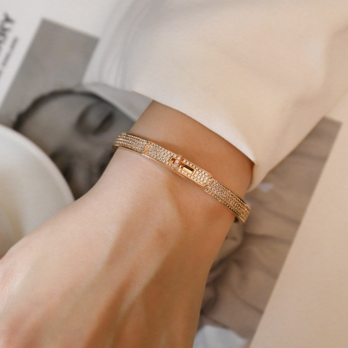 [⭐Haelin Jewelry]KELLY BRACELET DIAMOND PAVED