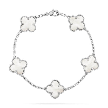 [⭐Haelin Jewelry]CLOVER WHITE PEARL MOP 5 MOTIF BRACELET COLLECTION