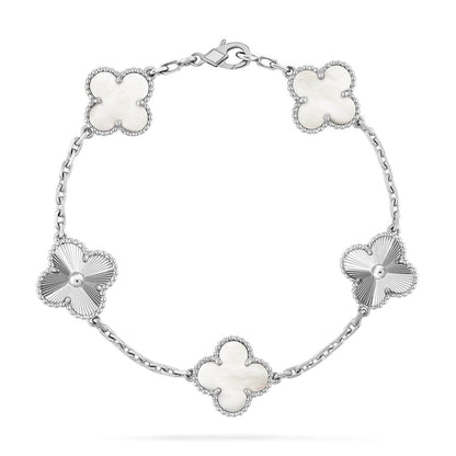 [⭐Haelin Jewelry]CLOVER WHITE PEARL MOP 5 MOTIF BRACELET COLLECTION