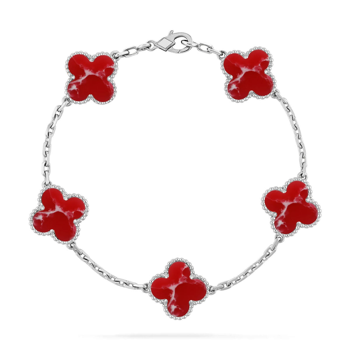[⭐Haelin Jewelry]CLOVER 5 MOTIF RED PATTERN BRACELET COLLECTION