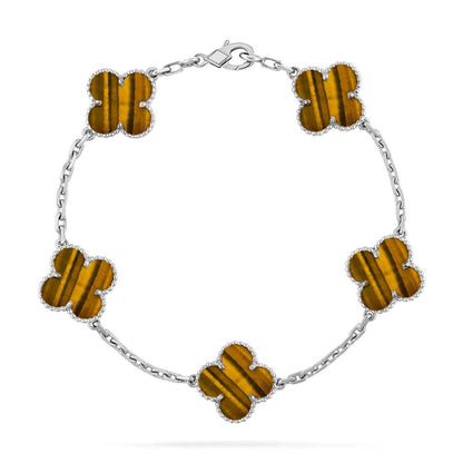 [⭐Haelin Jewelry] CLOVER 5 MOTIFS TIGER EYE BRACELET COLLECTION