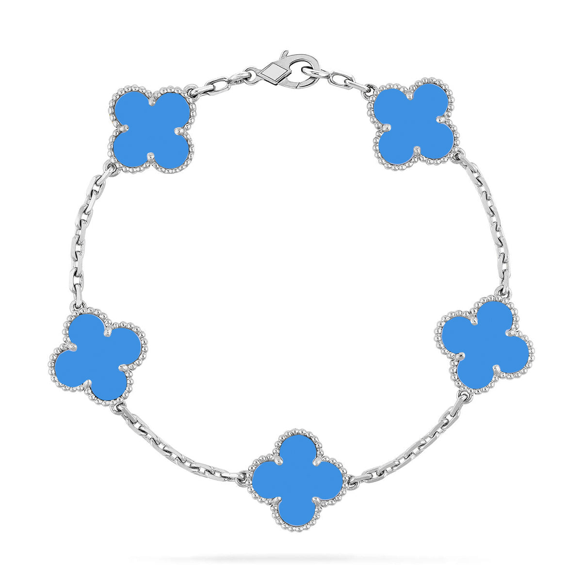 [⭐Haelin Jewelry] CLOVER 5 MOTIF BLUE AGATE BRACELET COLLECTION