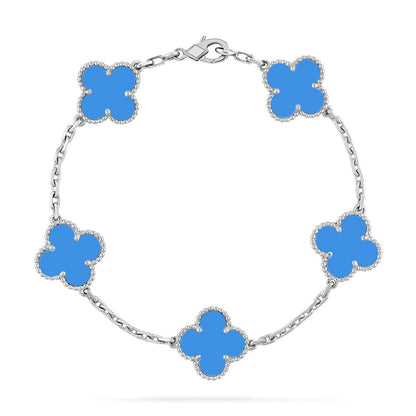 [⭐Haelin Jewelry] CLOVER 5 MOTIF BLUE AGATE BRACELET COLLECTION