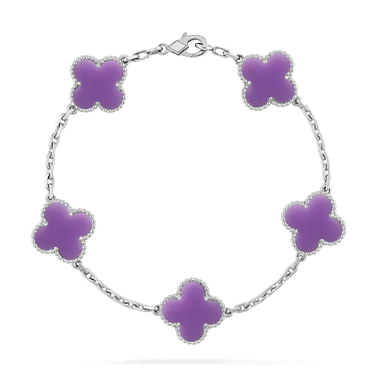[⭐Haelin Jewelry]CLOVER 5 MOTIF LIGHT PURPLE BRACELET COLLECTION