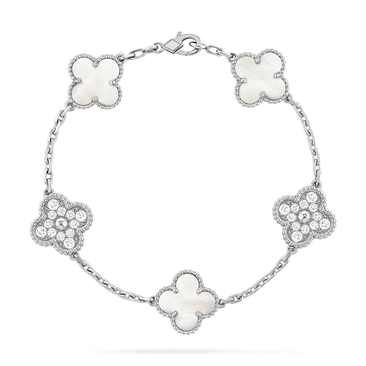 [⭐Haelin Jewelry]CLOVER WHITE PEARL MOP 5 MOTIF BRACELET COLLECTION