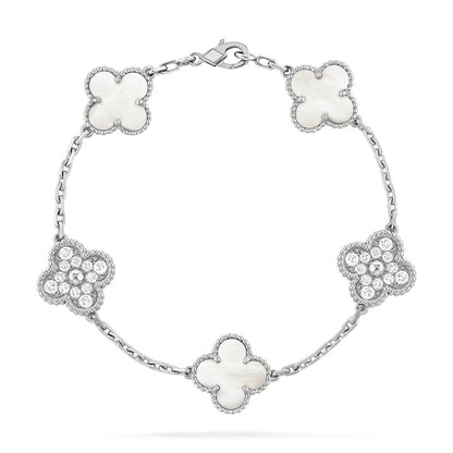 [⭐Haelin Jewelry]CLOVER WHITE PEARL MOP 5 MOTIF BRACELET COLLECTION