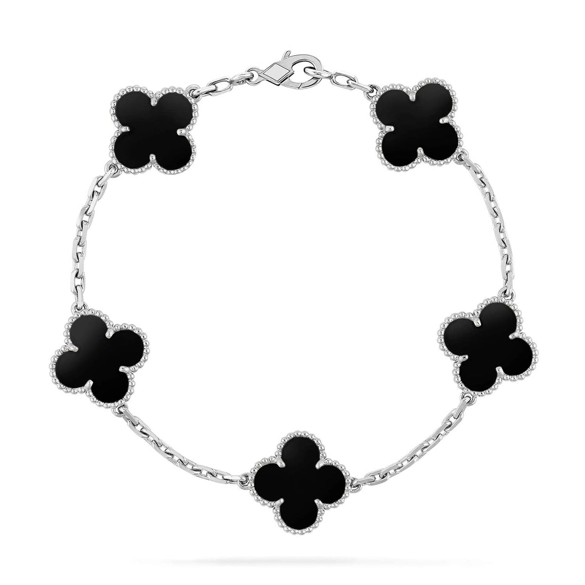 [⭐Haelin Jewelry] CLOVER 5 MOTIF ONYXS BRACELET COLLECTION