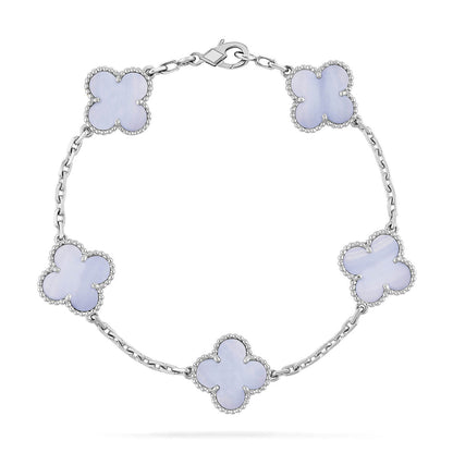 [⭐Haelin Jewelry] CLOVER 5 MOTIF PURPLE CHALCEDONY BRACELET COLLECTION