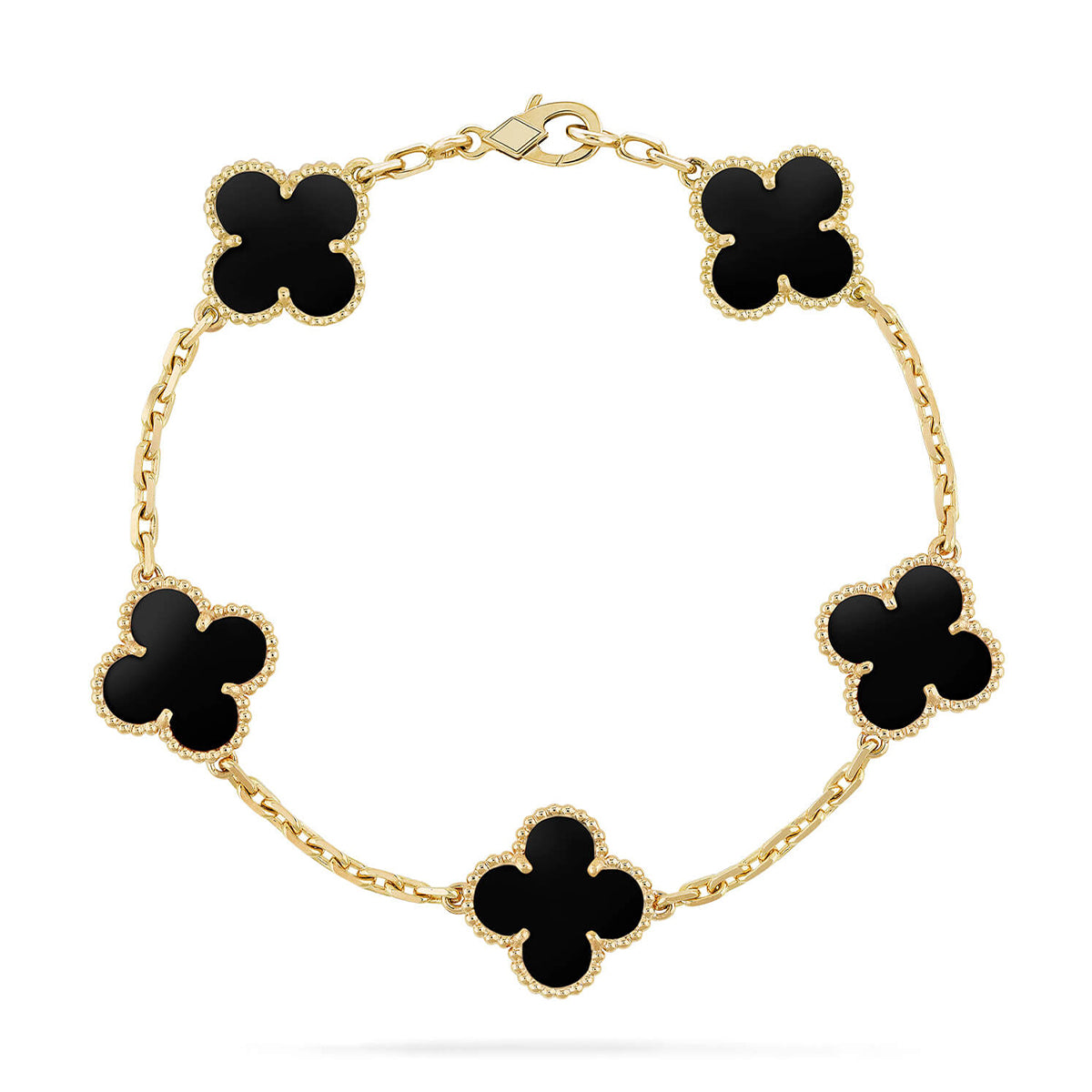 [⭐Haelin Jewelry] CLOVER 5 MOTIF ONYXS BRACELET COLLECTION