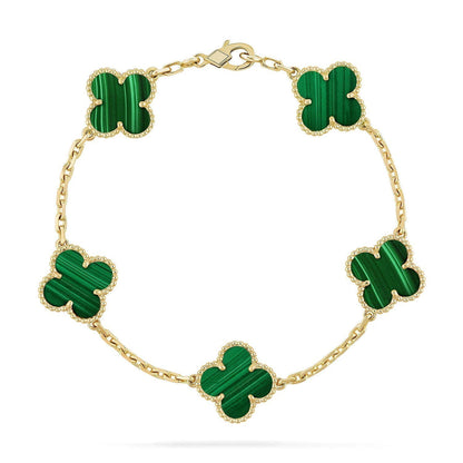[⭐Haelin Jewelry] CLOVER 5 MOTIF MALACHITE BRACELET COLLECTION