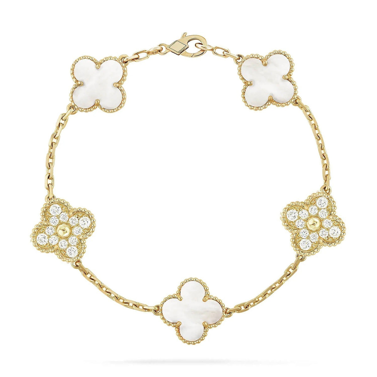 [⭐Haelin Jewelry]CLOVER WHITE PEARL MOP 5 MOTIF BRACELET COLLECTION