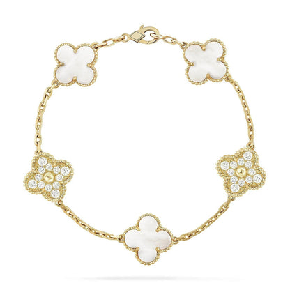[⭐Haelin Jewelry]CLOVER WHITE PEARL MOP 5 MOTIF BRACELET COLLECTION