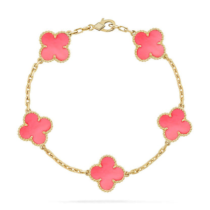 [⭐Haelin Jewelry] CLOVER 5 MOTIFS  PINK MOP BRACELET COLLECTION