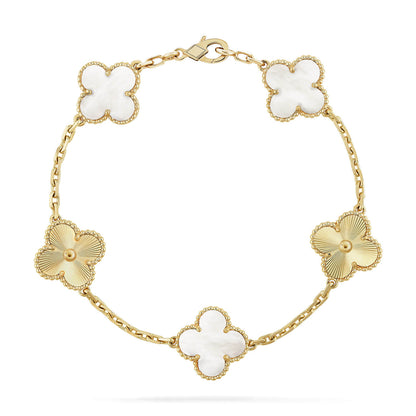 [⭐Haelin Jewelry]CLOVER WHITE PEARL MOP 5 MOTIF BRACELET COLLECTION