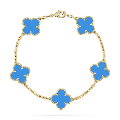 [⭐Haelin Jewelry] CLOVER 5 MOTIF BLUE AGATE BRACELET COLLECTION