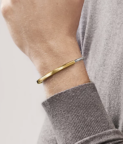 [Haelin Jewelry]LOCK BRACELET YELLOW AND WHITE GOLD