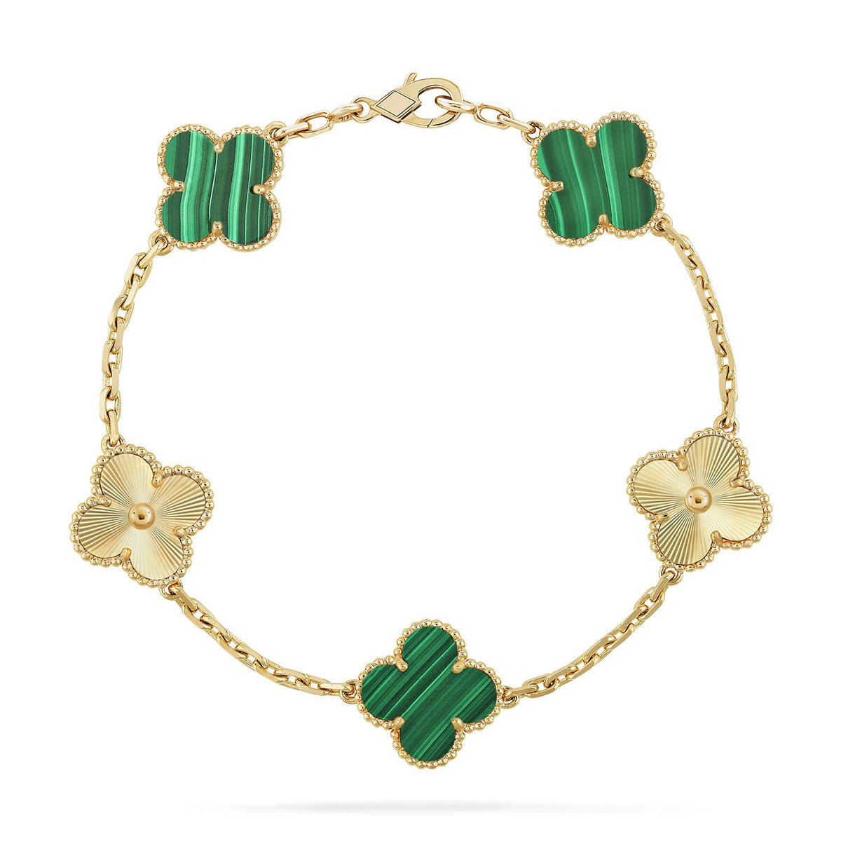 [⭐Haelin Jewelry] CLOVER 5 MOTIF MALACHITE BRACELET COLLECTION