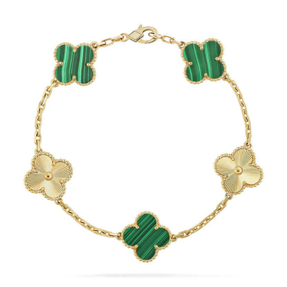 [⭐Haelin Jewelry] CLOVER 5 MOTIF MALACHITE BRACELET COLLECTION