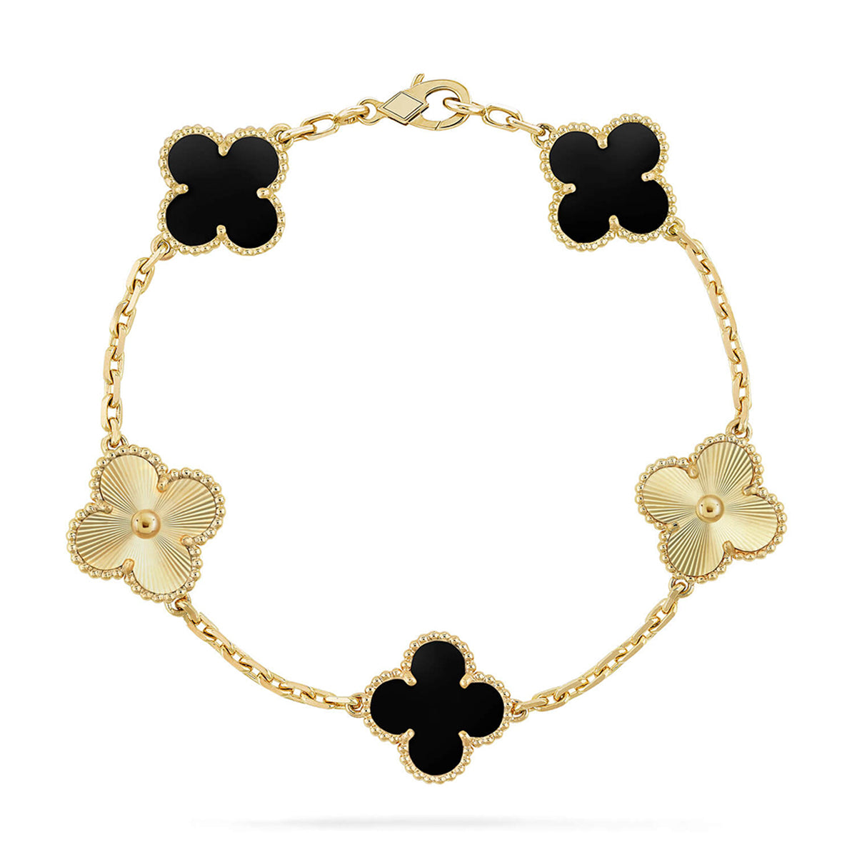 [⭐Haelin Jewelry] CLOVER 5 MOTIF ONYXS BRACELET COLLECTION