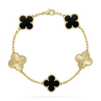 [⭐Haelin Jewelry] CLOVER 5 MOTIF ONYXS BRACELET COLLECTION
