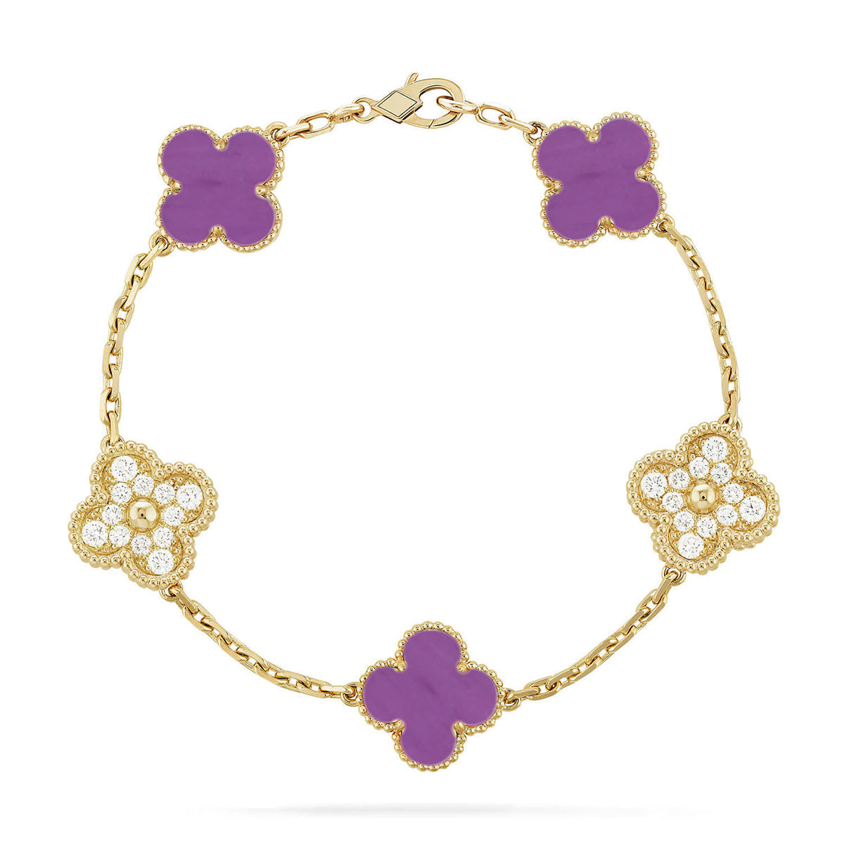 [⭐Haelin Jewelry] CLOVER 5 MOTIF VIOLET BRACELET COLLECTION