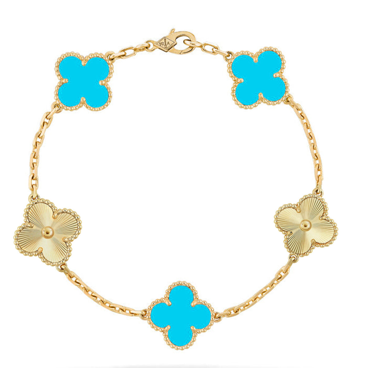 [⭐Haelin Jewelry] CLOVER 5 MOTIF TURQUOISE BRACELET COLLECTION