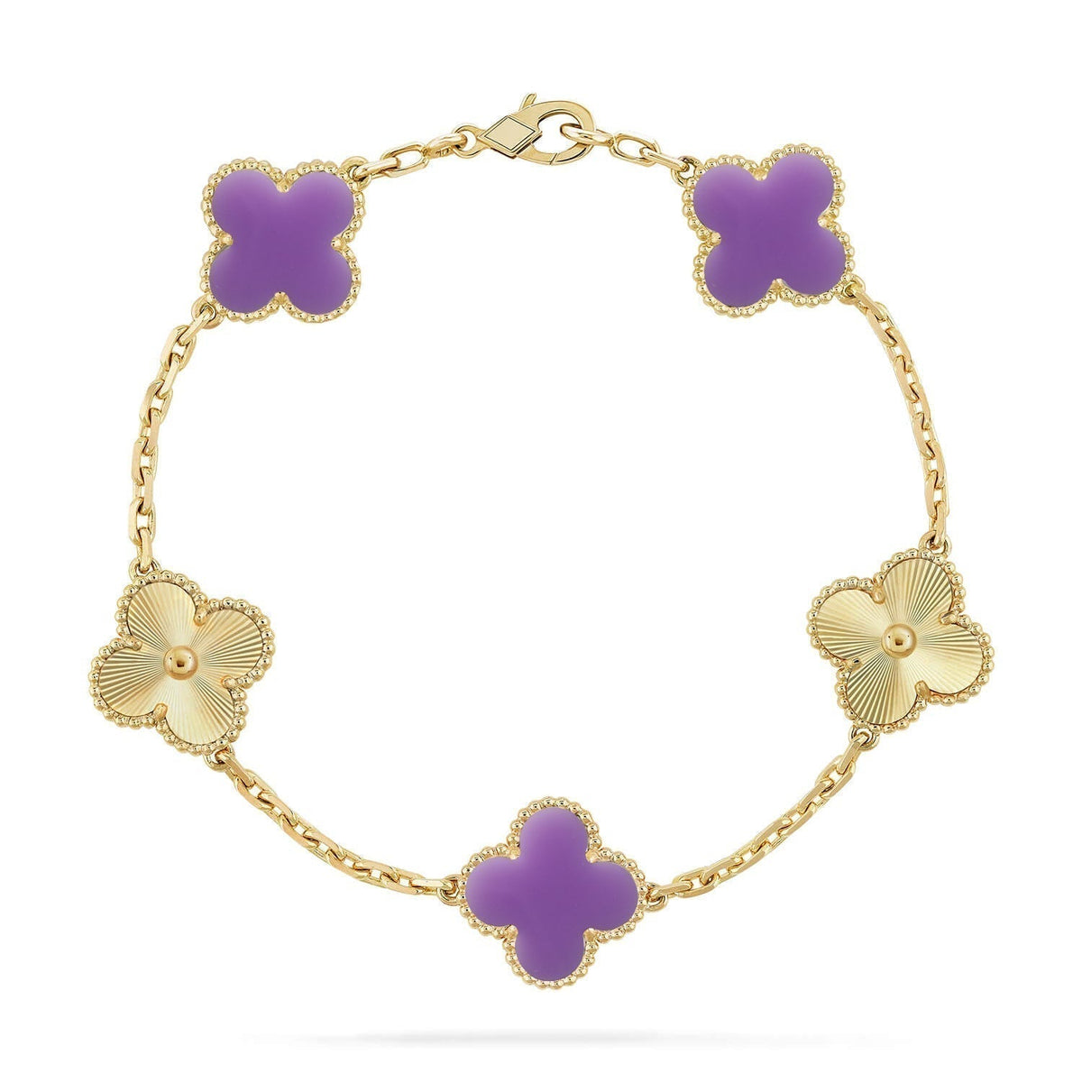[⭐Haelin Jewelry]CLOVER 5 MOTIF LIGHT PURPLE BRACELET COLLECTION