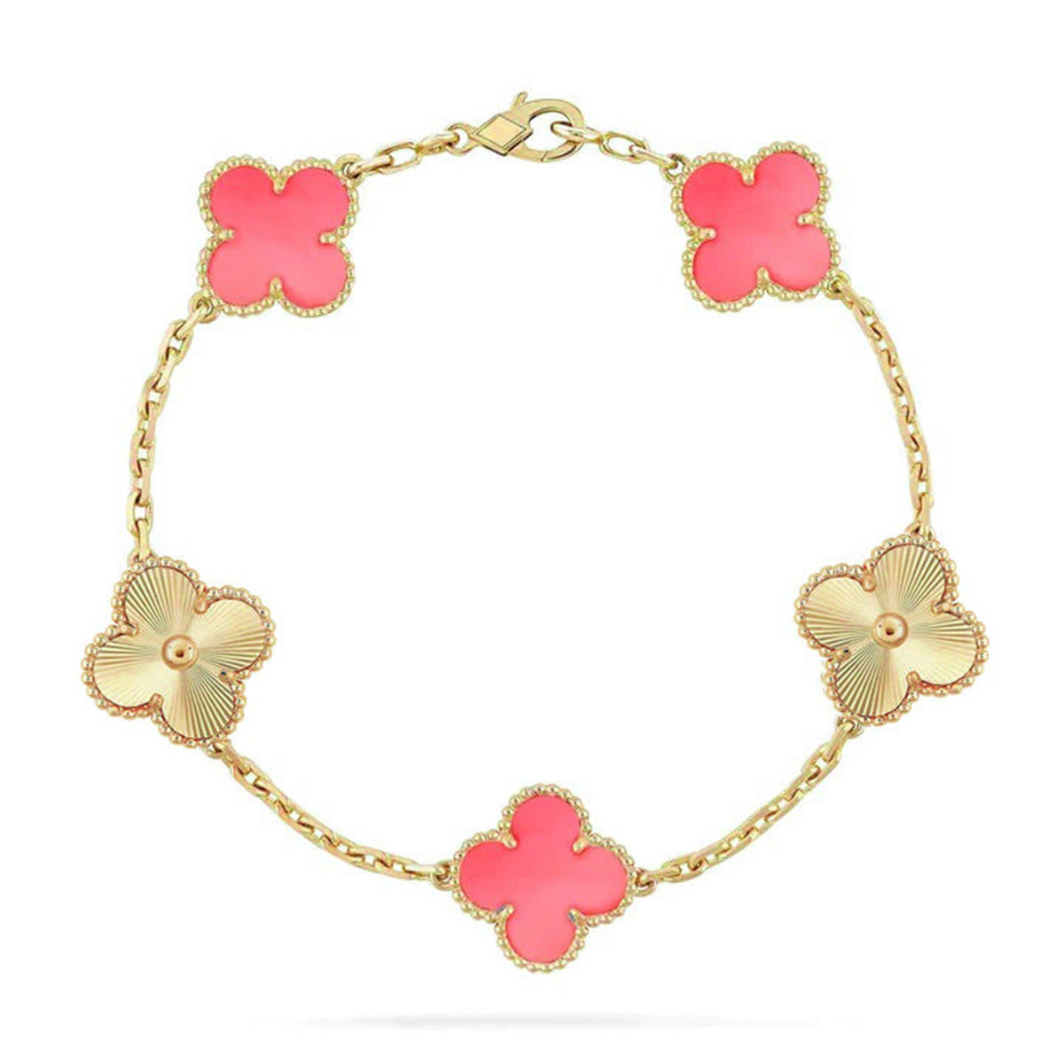 [⭐Haelin Jewelry] CLOVER 5 MOTIFS  PINK MOP BRACELET COLLECTION